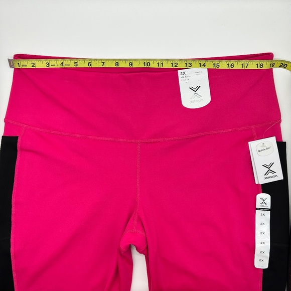 Xersion Women's Plus Size Pink High Rise Quick Dry 7/8 Ankle Leggings 1X 2X 3X - Picture 9 of 10